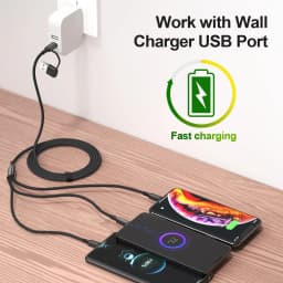 3 in1 Charging Cable Multi Usb Port Multiple Usb Charging Cord Type C Micro Charger Mobile Phone Wire For iPhone 14 13 12 Huawei