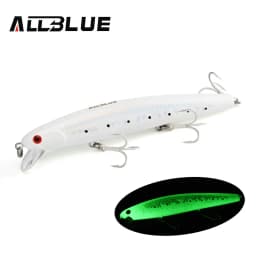 ALLBLUE FlashMinnow 110 Fishing Lure 110mm 17.8g Glow Jerkbait Wobbler Slow Suspending Minnow Plastic Bait Bass Pike Tackle