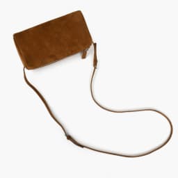 Donna-in Genuine Mini Suede Handbag Real Leather Square Pen Container Bag for Women
