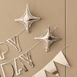 36PCS Pink and Silver Simple Birthday Balloon Party Decorative Set
