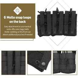 Outdoor Molle Pouch Triple Magazine Pouch Double-Layer Mag Pouches Universal Cartridge Holder for M4 M14 M16 AK AR