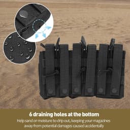 Outdoor Molle Pouch Triple Magazine Pouch Double-Layer Mag Pouches Universal Cartridge Holder for M4 M14 M16 AK AR