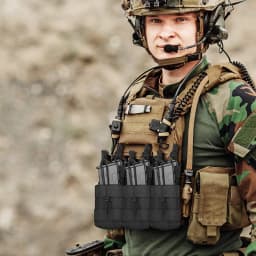 Outdoor Molle Pouch Triple Magazine Pouch Double-Layer Mag Pouches Universal Cartridge Holder for M4 M14 M16 AK AR