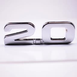 YAQUICKA Metal Silver 3D 2.0 2.0T Car Rear Trunk Emblem Badge Sticker For BMW Audi Ford Toyota Volkswagen Etc Auto Car-Styling