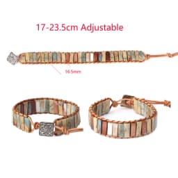 High Quality Multicolor Bracelet Natural Stone Gem Leather Tibetan Gypsy Adjustable Bead Wrap Bracelet Jewelry Collection