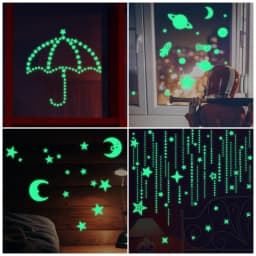 3D Bubble Luminous Stars Moon Dots Wall Stickers For Kids Room Bedroom Home Decoration Glow In The Dark DIY Combination Decals