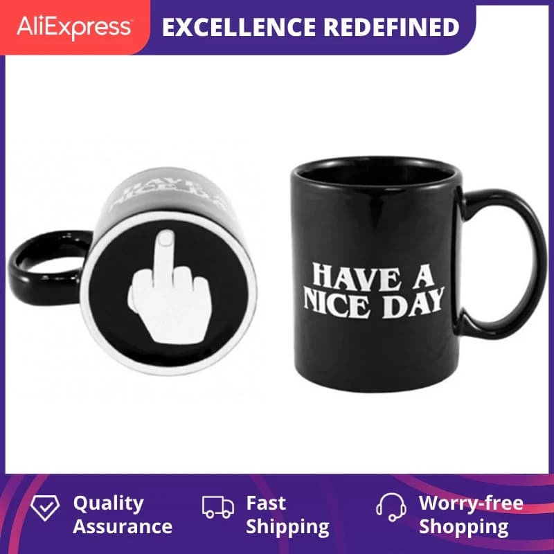 Funny Middle Finger mugs,Have a Nice Day Coffee Mug Creative Cup for Coffee Milk Tea Cups,Ceramic Coffee Porcelain Tea Cup Gift