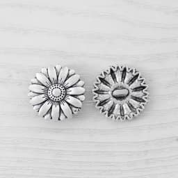 20 x Tibetan Silver Metal Button Beads Flower Heart Round Sewing for Leather Craft Clothes Bags