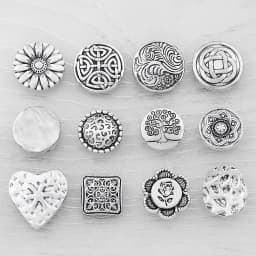 20 x Tibetan Silver Metal Button Beads Flower Heart Round Sewing for Leather Craft Clothes Bags