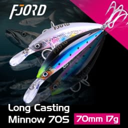 FJORD 70mm 17g Fishing Bait Heavy Minnow Laser Hard Artificial Bait Plastic Professional Seawater Lure Sinking Fishing Equipment