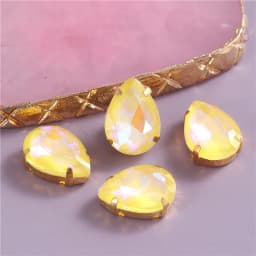 New Teardrop Glass Sew On Rhinestones With Gold Claw Glitter Crystals Stones For Sewing Clothes Shoes Diy 10x14mm 13x18mm
