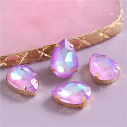 New Teardrop Glass Sew On Rhinestones With Gold Claw Glitter Crystals Stones For Sewing Clothes Shoes Diy 10x14mm 13x18mm