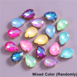 New Teardrop Glass Sew On Rhinestones With Gold Claw Glitter Crystals Stones For Sewing Clothes Shoes Diy 10x14mm 13x18mm