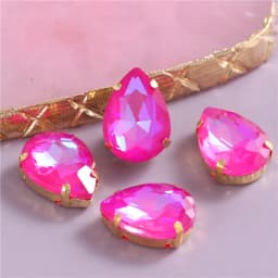 New Teardrop Glass Sew On Rhinestones With Gold Claw Glitter Crystals Stones For Sewing Clothes Shoes Diy 10x14mm 13x18mm