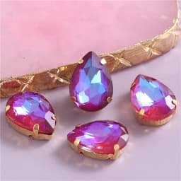 New Teardrop Glass Sew On Rhinestones With Gold Claw Glitter Crystals Stones For Sewing Clothes Shoes Diy 10x14mm 13x18mm