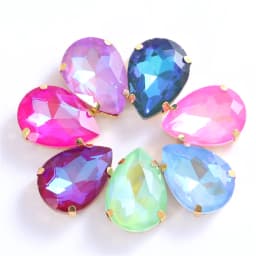 New Teardrop Glass Sew On Rhinestones With Gold Claw Glitter Crystals Stones For Sewing Clothes Shoes Diy 10x14mm 13x18mm