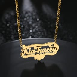 Customized Double Name Hip Hop Letter Necklace Name Gothic Double Plated Name Necklace Piercing Carving Pendants Jewelry Gift