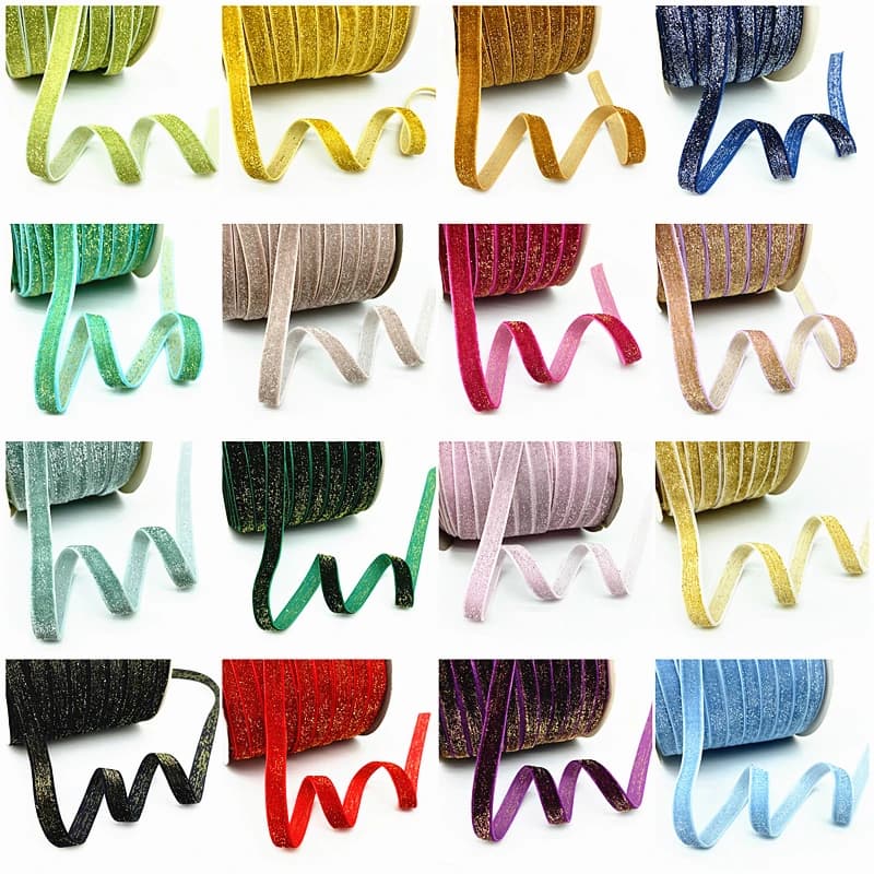 1 yard 10mm 25mm 38mm Gold and Silver Wire Velvet Ribbon Wedding Party Decoration Handmade Gift Wrapping Hair Bowknot DIY