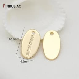 DIY Jewelry Making 14k Gold Plated " HAND MADE" Letter Tag Charm Pendants Accessories For Bracelet Necklace