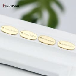 DIY Jewelry Making 14k Gold Plated " HAND MADE" Letter Tag Charm Pendants Accessories For Bracelet Necklace