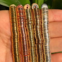 3/4/6/8mm Natural Stone KC Gold Silver Plated Hematite Beads Flat Round Rondelle Beads For Making Jewelry Diy Bracelet Necklace