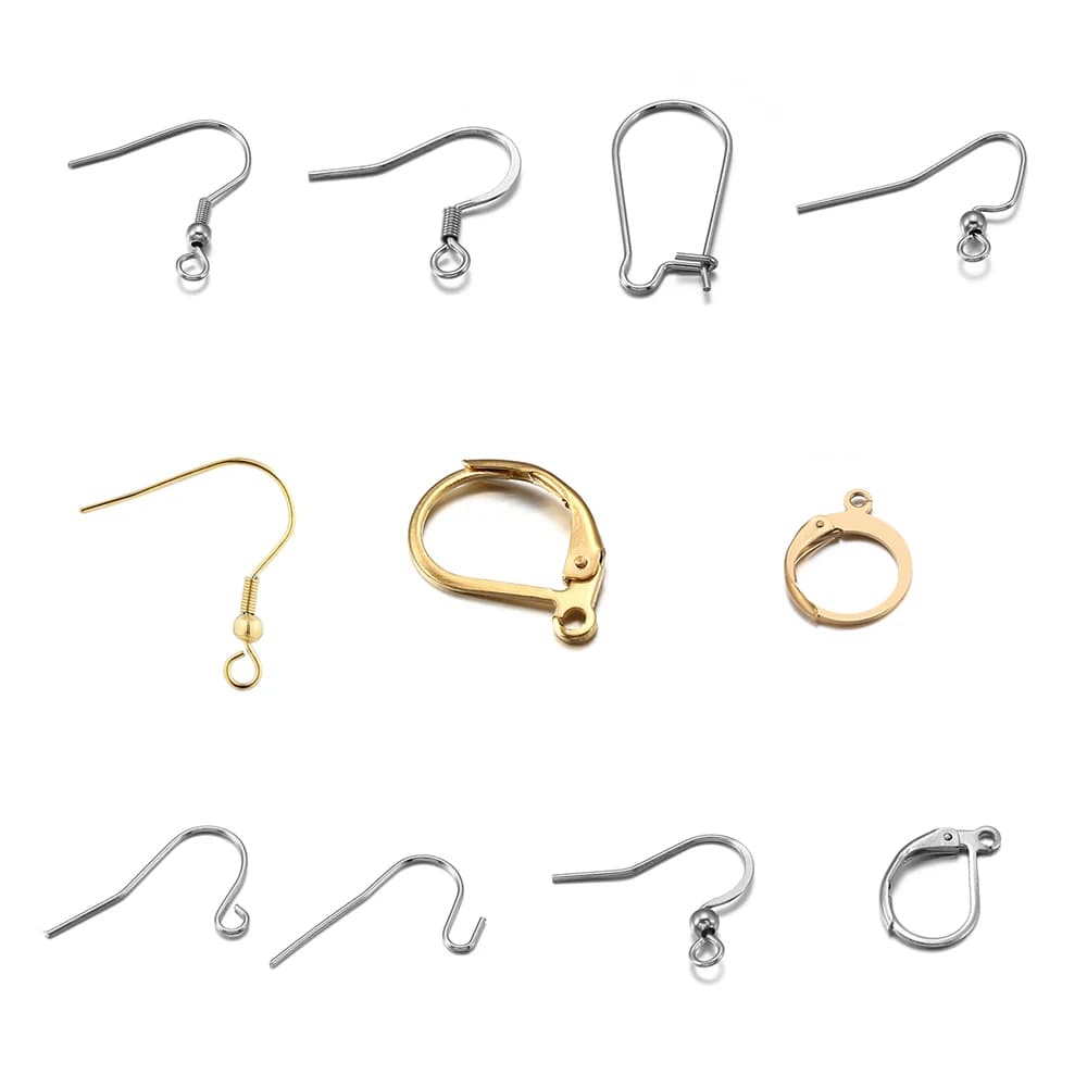 20-50pcs Gold Stainless Steel Hypoallergenic Earring Hooks Fish Earwire Earrings Clasps Earring Wires For Jewelry Maki