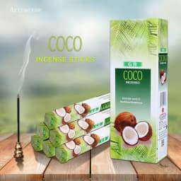 Artracyse 20 Sticks India Coconut Incense Sandalwood Household Bedroom Toilet Agarwood Tibetan Line Aromatherapy