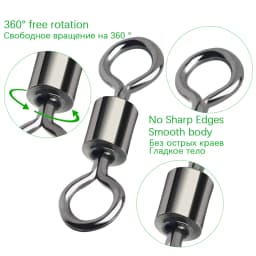 DNDYUJU 50PCS Rolling Swivel Solid Ring LB Lures Fishing Hooks Barrel Bearing Fishing Connector 15 Sizes