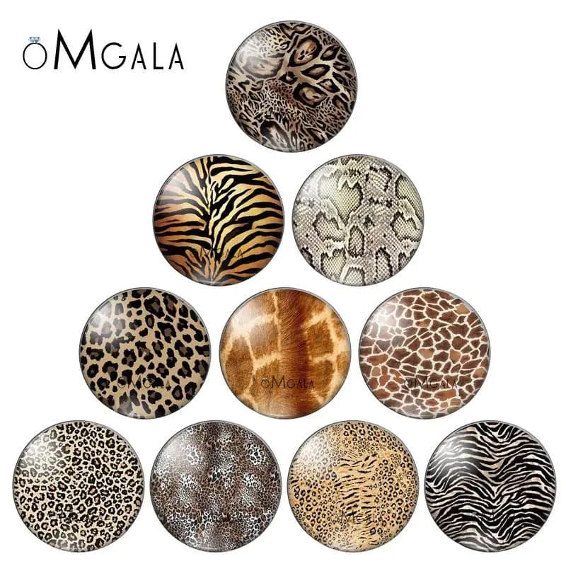 New Animal skin leopard Print Patterns 8mm/10mm/12mm/18mm/20mm/25mm Round photo glass cabochon demo flat back Making findings