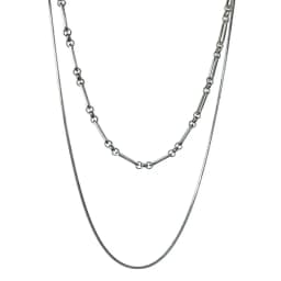 2023 Trendy Stainless stee Double layer Chain Necklace Simple Minimalist Punk Necklace for Women Men Goth Grunge Emo Y2K Jewelry