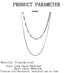 2023 Trendy Stainless stee Double layer Chain Necklace Simple Minimalist Punk Necklace for Women Men Goth Grunge Emo Y2K Jewelry