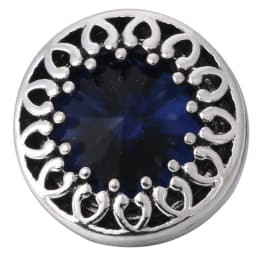 6pcs/lot Ink Blue Snap Jewelry Rhinestone Flower 18mm Snap Buttons Jewelry Fit 18mm 18mm Leather Snap Button Bracelet