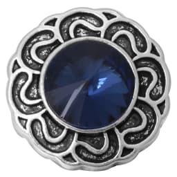6pcs/lot Ink Blue Snap Jewelry Rhinestone Flower 18mm Snap Buttons Jewelry Fit 18mm 18mm Leather Snap Button Bracelet