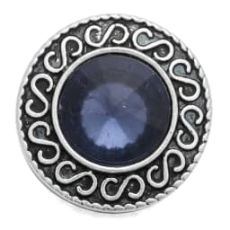 6pcs/lot Ink Blue Snap Jewelry Rhinestone Flower 18mm Snap Buttons Jewelry Fit 18mm 18mm Leather Snap Button Bracelet
