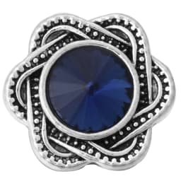 6pcs/lot Ink Blue Snap Jewelry Rhinestone Flower 18mm Snap Buttons Jewelry Fit 18mm 18mm Leather Snap Button Bracelet