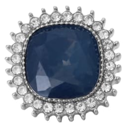 6pcs/lot Ink Blue Snap Jewelry Rhinestone Flower 18mm Snap Buttons Jewelry Fit 18mm 18mm Leather Snap Button Bracelet
