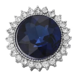 6pcs/lot Ink Blue Snap Jewelry Rhinestone Flower 18mm Snap Buttons Jewelry Fit 18mm 18mm Leather Snap Button Bracelet