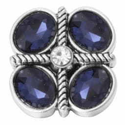 6pcs/lot Ink Blue Snap Jewelry Rhinestone Flower 18mm Snap Buttons Jewelry Fit 18mm 18mm Leather Snap Button Bracelet