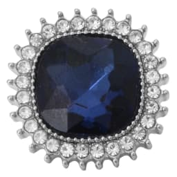 6pcs/lot Ink Blue Snap Jewelry Rhinestone Flower 18mm Snap Buttons Jewelry Fit 18mm 18mm Leather Snap Button Bracelet