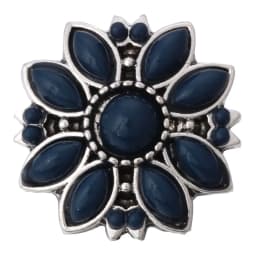 6pcs/lot Ink Blue Snap Jewelry Rhinestone Flower 18mm Snap Buttons Jewelry Fit 18mm 18mm Leather Snap Button Bracelet