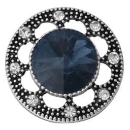 6pcs/lot Ink Blue Snap Jewelry Rhinestone Flower 18mm Snap Buttons Jewelry Fit 18mm 18mm Leather Snap Button Bracelet