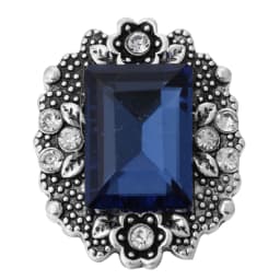 6pcs/lot Ink Blue Snap Jewelry Rhinestone Flower 18mm Snap Buttons Jewelry Fit 18mm 18mm Leather Snap Button Bracelet
