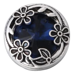 6pcs/lot Ink Blue Snap Jewelry Rhinestone Flower 18mm Snap Buttons Jewelry Fit 18mm 18mm Leather Snap Button Bracelet