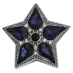 6pcs/lot Ink Blue Snap Jewelry Rhinestone Flower 18mm Snap Buttons Jewelry Fit 18mm 18mm Leather Snap Button Bracelet