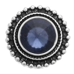 6pcs/lot Ink Blue Snap Jewelry Rhinestone Flower 18mm Snap Buttons Jewelry Fit 18mm 18mm Leather Snap Button Bracelet