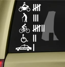 9"**5.3" Funny Hit Accident Count Vinyl Sticker Decal Off Road Car Stickers