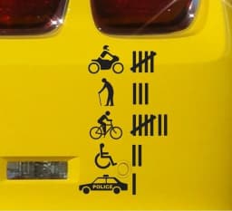 9"**5.3" Funny Hit Accident Count Vinyl Sticker Decal Off Road Car Stickers