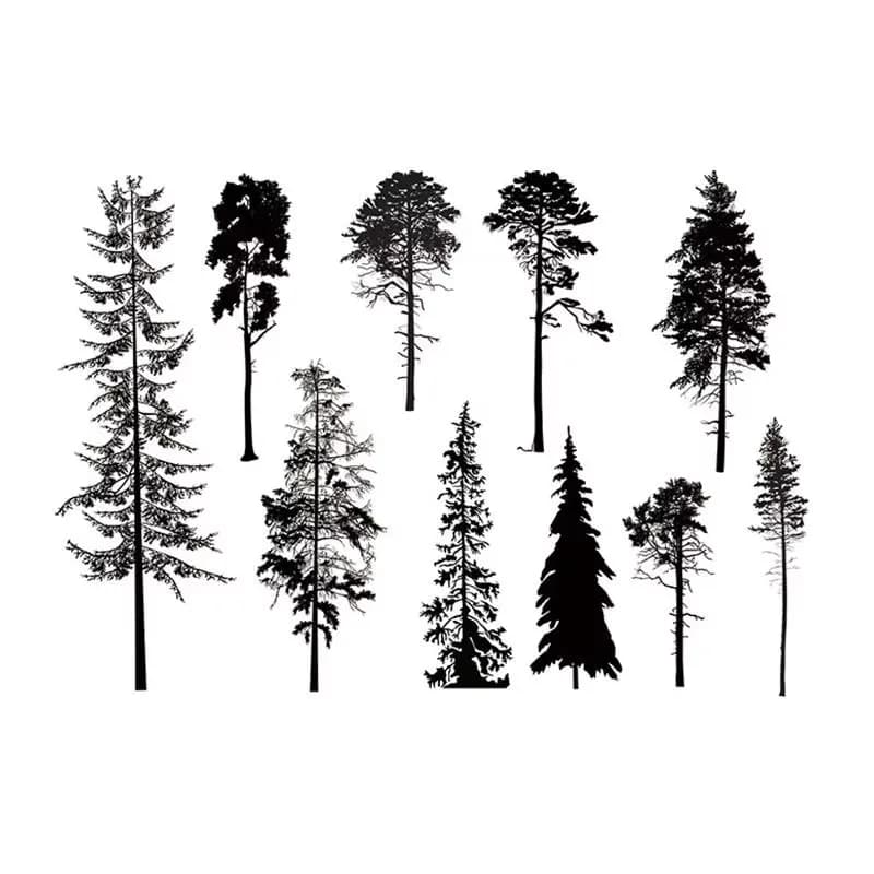 Trees Transparent Clear Stamps for DIY Scrapbooking/Card Making Fun Decoration Supplies A0074
