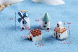 Cute Village House Miniature Garden Mini Craft Figurine Plant Pot Garden Ornament Miniature Fairy Garden Decor DIY Accessories