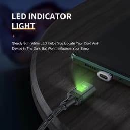 KUULAA 【New version】LED Magnetic USB Cable 3A Fast Charging Type C Cable Magnet Charger Micro USB Cable for iPhone xiaomi cord